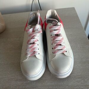 Alexander McQueen White and Pink Sneakers